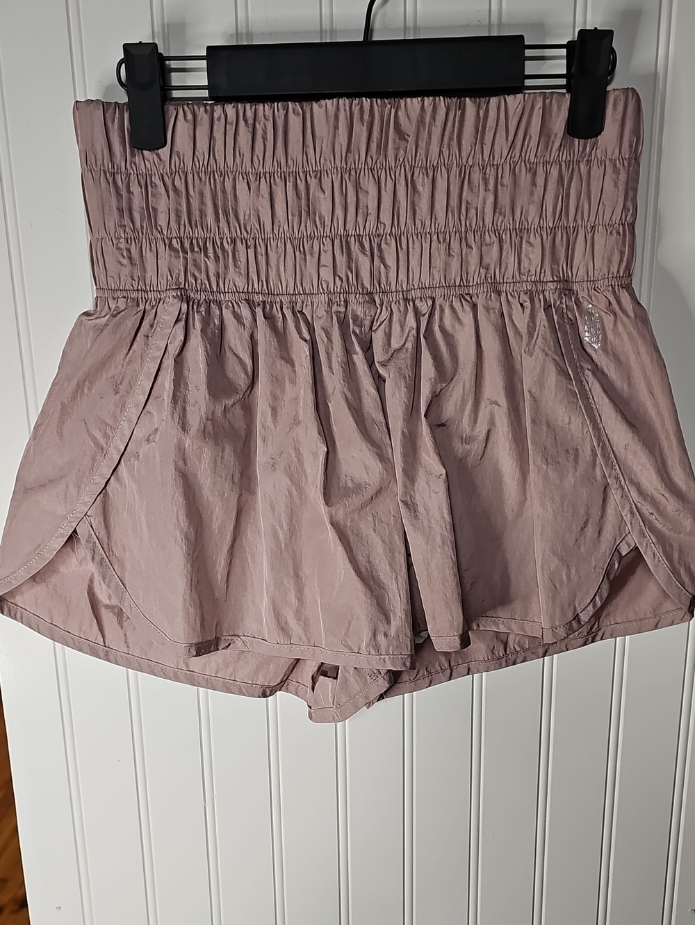 FP Movement by Free People Blush Pink High-Waist Ruched Athletic Shorts